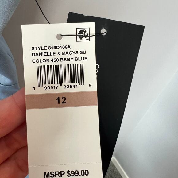 Danielle Bernstein NEW Blue Satin Slip Dress Size 12 90s - Picture 5 of 15